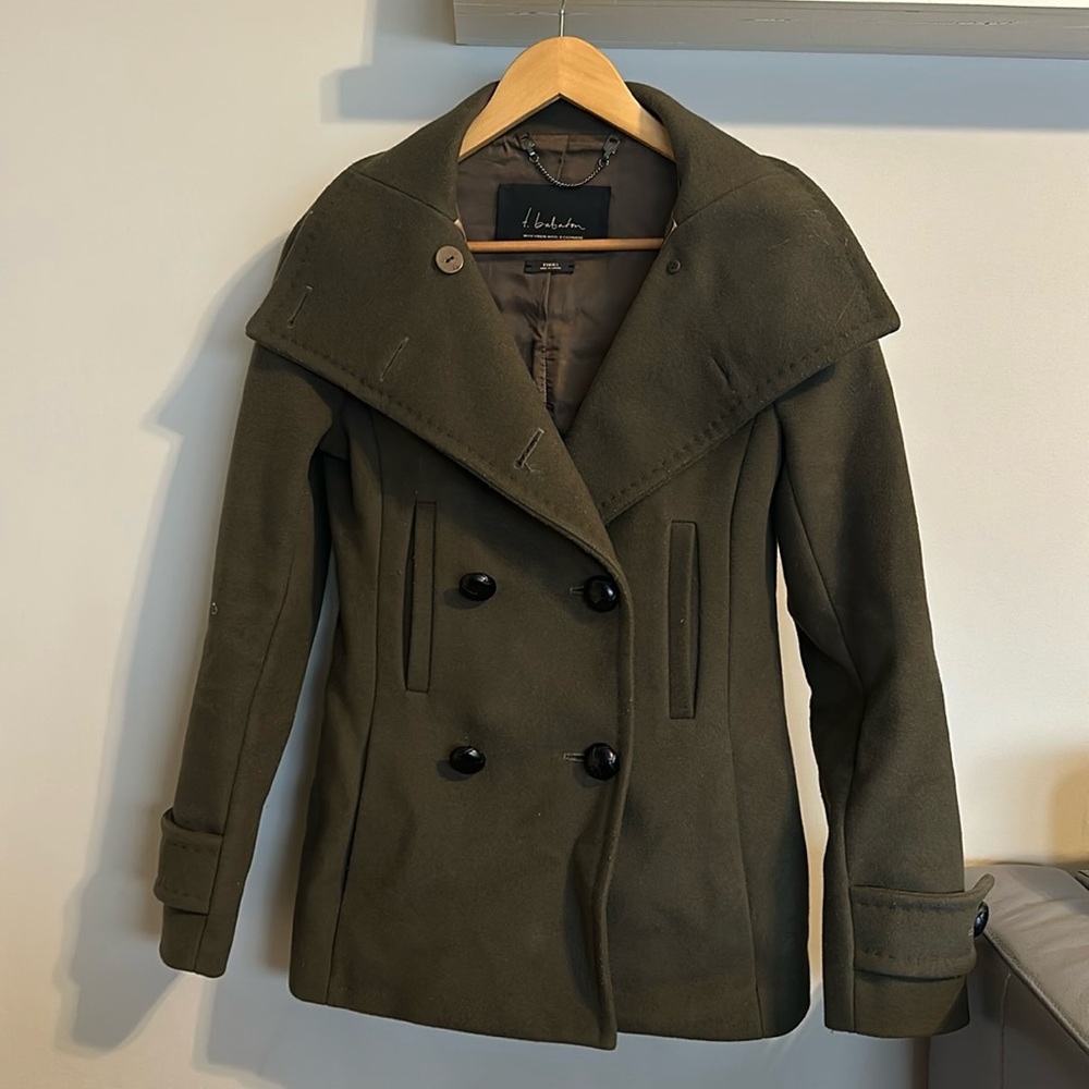 T. BABATON ARITIZIA olive green wool & cashmere jacket
